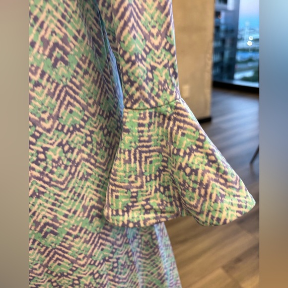 Mint, blue & white pretty off the shoulder dress or coverup! - Picture 2 of 6